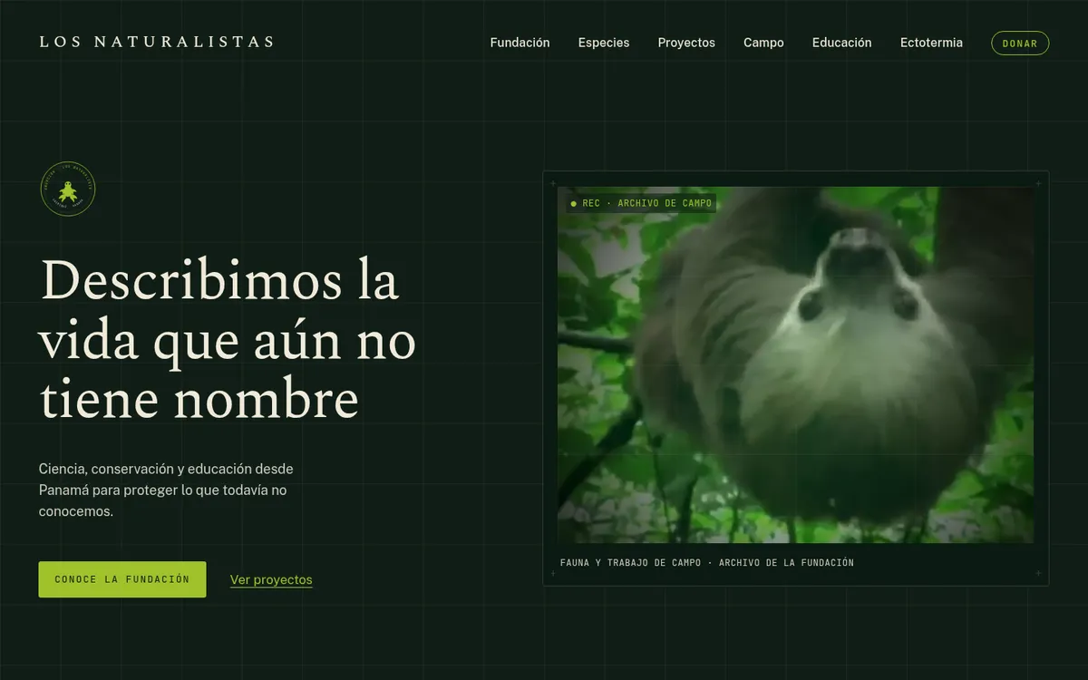 Sitio web de Fundación Los Naturalistas